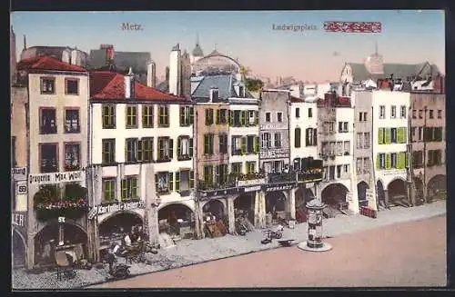 AK Metz, Ludwigsplatz, Restaurant Kartoffel-Keller, Dorgerie Max Wolf