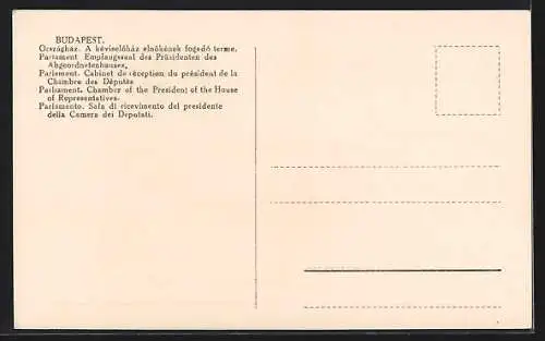 AK Budapest, Parlament, Empfangssaal des Präsidenten des Abgeordnetenhauses