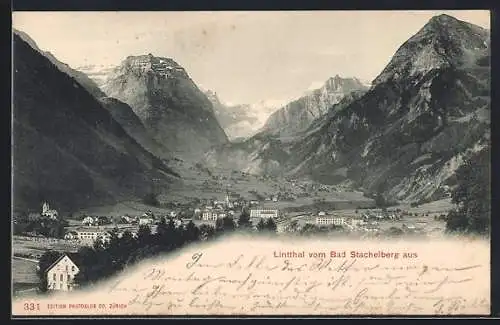 AK Linthal, Blick von Bad Stachelberg aus