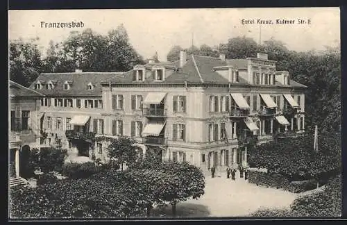 AK Franzensbad, Hotel Kreuz in der Kulmer Strasse