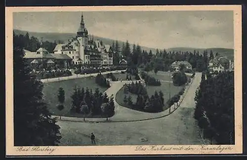 AK Bad Flinsberg, Blick auf das Kurhaus mit den Kuranlagen