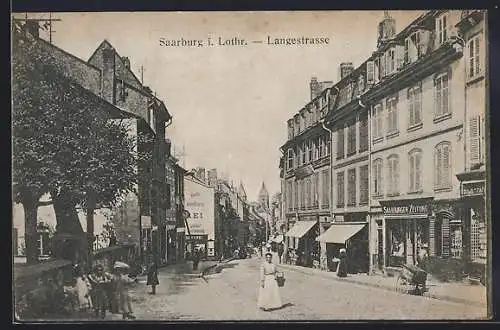 AK Saarburg /Lothr., Blick in die Lange Strasse