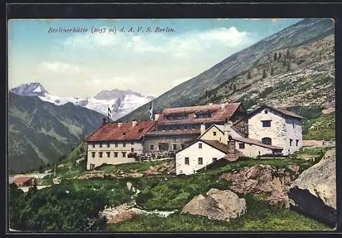 AK Berlinerhütte, Blick zur Berghütte