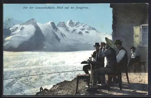 AK Concordiahütte, Blick auf die Jungfrau