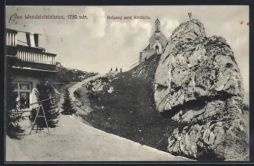 AK Wendelsteinhaus, Aufgang zum Kirchlein