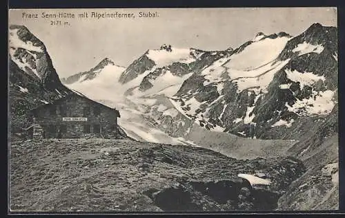 AK Franz Senn-Hütte, Berghütte mit Umgebung