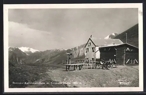 AK Matreier-Kalsertörl-Haus, Ansicht mit Grossvenediger