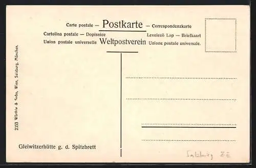 AK Gleiwitzerhütte, Blick g. d. Spitzbrett