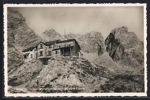 AK Karlsbaderhütte im Laserz, Blick zu den Lienzer Dolomiten