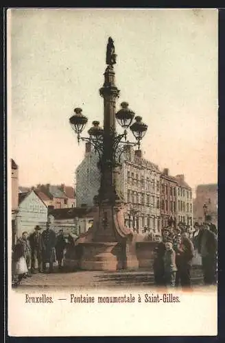 AK Bruxelles, Fontaine monumentale à Saint-Gilles