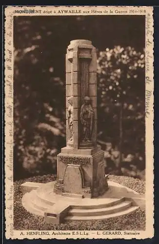 AK Aywaille, Monument aux Héros de la Guerre 1914-1918