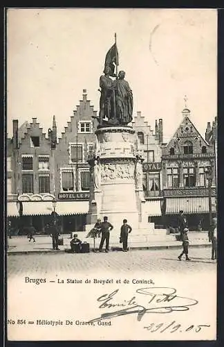 AK Bruges, La Statue de Breydel et de Coninck