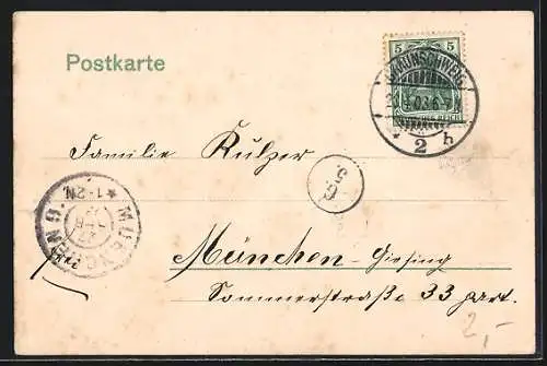 AK Braunschweig, Hagenmarkt mit Brunnen