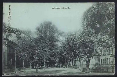 AK Hamburg-Altona, Palmaille mit Denkmal