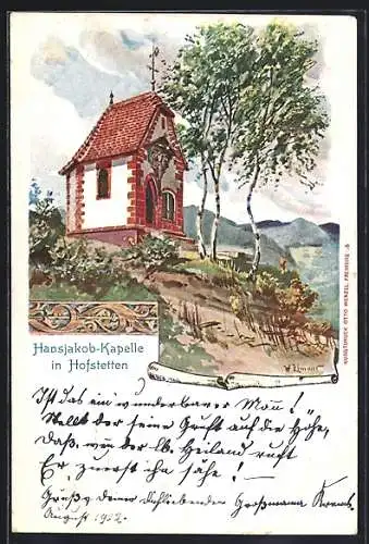 Lithographie Hofstetten / Kinzigtal, Hansjakob-Kapelle