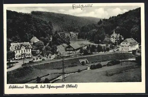 AK Marxzell /Bad. Schwarzwald, Teilansicht am Bach