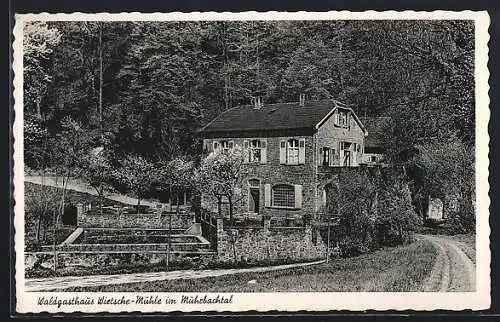 AK Leichlingen /Rhld., Waldgasthaus Wietsche-Mühle im Muhrbachtal, Bes. Fritz Stamm