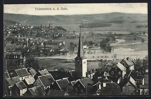 AK Volmarstein a. d. Ruhr, Teilansicht mit Kirche