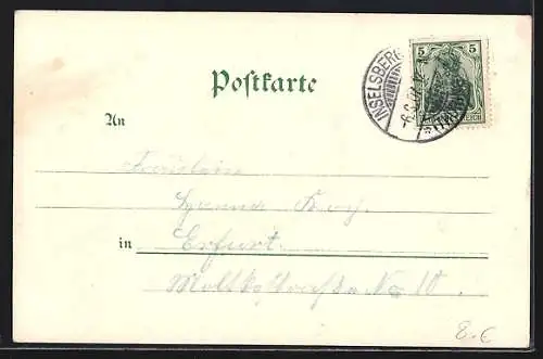 Lithographie Tabarz, Gesamtansicht der Ortschaft