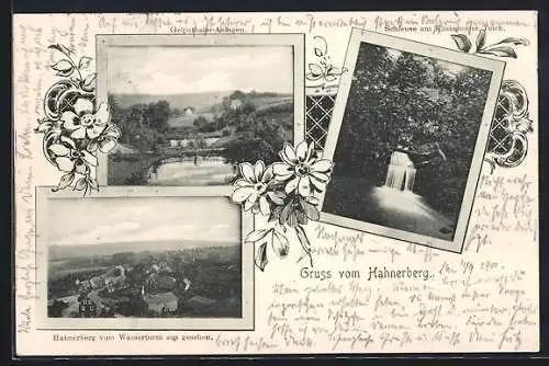 AK Hahnerberg, Blick vom Wasserturm aus und Gelpetaler-Anlagen