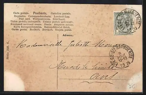 AK Namenstag Maurice, Barocker Mann im Grünen