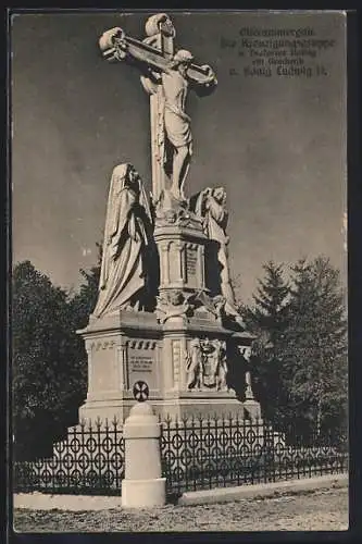 AK Oberammergau, Die Kreuzigungsgruppe, Skulptur