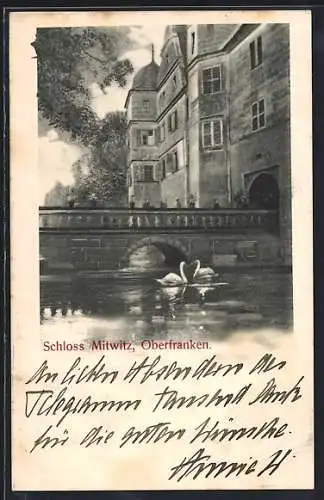 AK Mitwitz /Oberfranken, Brücke am Schloss