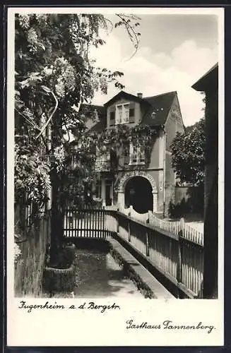 AK Jugenheim a. d. Bergstr., Partie am Gasthaus Tannenberg