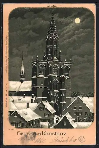 Winter-Lithographie Konstanz, Münster