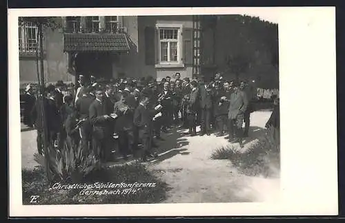 AK Gernsbach, Christiche Schülerkonferenz 1914, Versammlung vor einem Gebäude