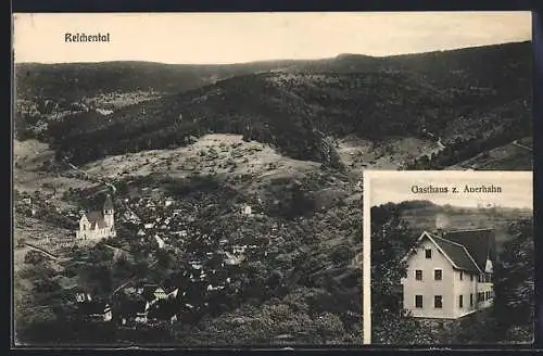 AK Reichental, Ortsansicht, Gasthaus z. Auerhahn