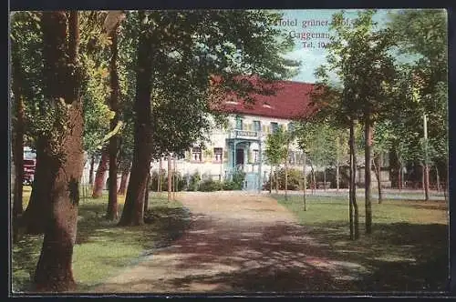 AK Gaggenau, Hotel grüner Hof, Frontansicht mit Einfahrt