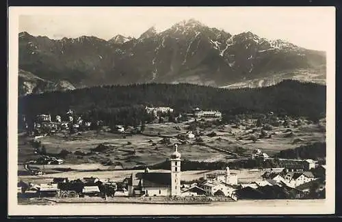 AK Flims Waldhaus, Totalansicht mit KIrche