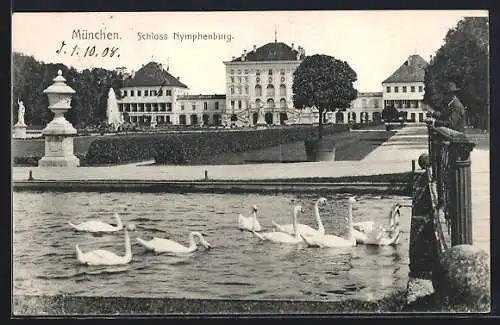 AK München-Nymphenburg, Blick auf den Vorgarten des Schlosses