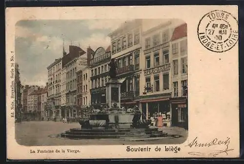 AK Liège, La Fontaine de la Vierge, Magasin Spee-Zelis