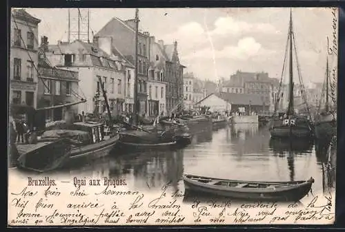 AK Brüssel / Bruxelles, quai aux Briques