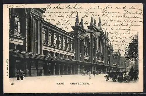 AK Paris, Gare du Nord, Bahnhof