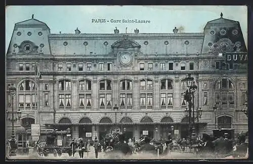 AK Paris, Gare Saint-Lazare, Bahnhof mit Leuten