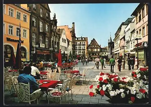 AK Bad Kissingen, Fussgängerzone am Markt, Restaurant Wienerwald