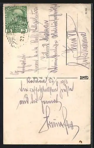 AK Karlsbad, Der neue Schlossbrunnen