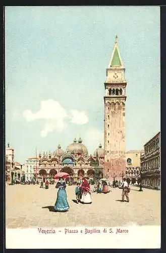 Lithographie Venezia, Piazza e Basilica di San Marco