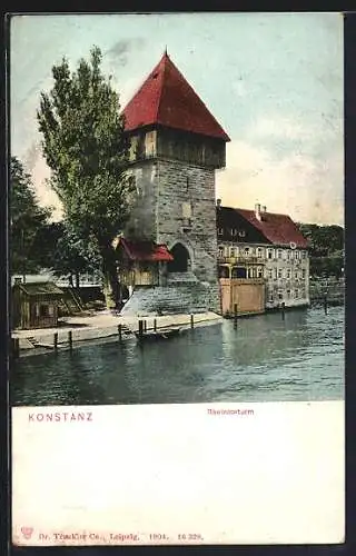 AK Konstanz, Blick zum Rheintorturm