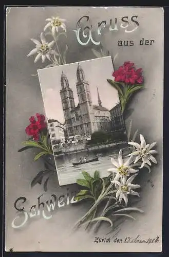 AK Zürich, Kirche, Edelweiss