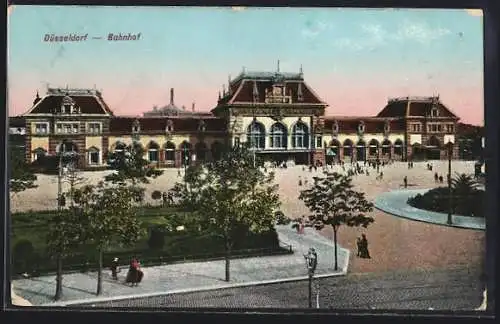 AK Düsseldorf, Blick zum Bahnhof