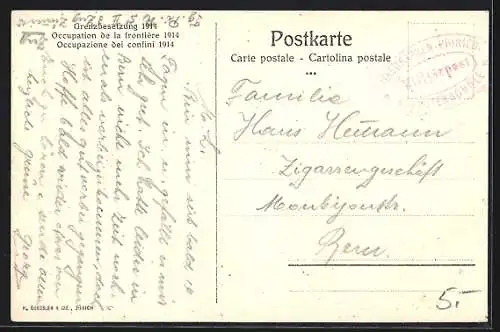 Künstler-AK Grenzbesetzung 1914, Sanität im Felde