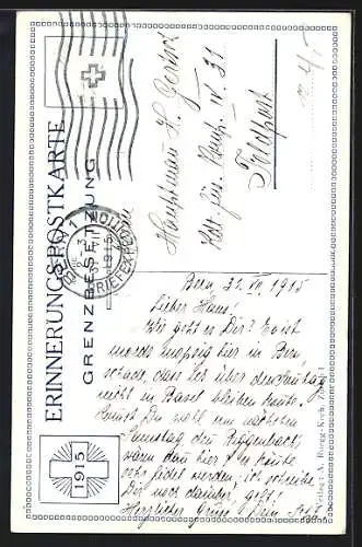 Künstler-AK Auding: Grenzbesetzung 1915, Schweizer Wachposten, 1291