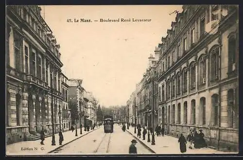 AK Le Mans, Boulevard René Levasseur, Strassenbahn