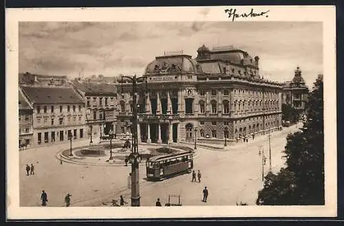 AK Bratislava, Strassenbahn am Theater