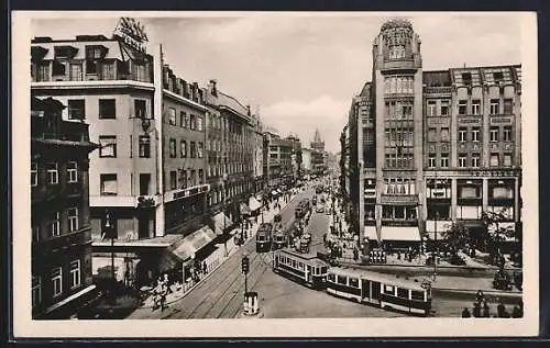 AK Prag / Praha, Prikopy Street with Tram