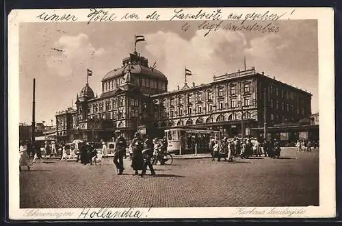 AK Scheveningen, Kurhaus landzijde, Strassenbahn